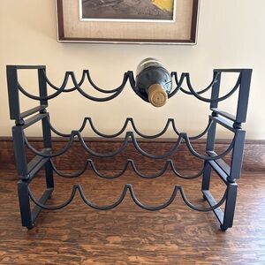 Black Metal Wine Rack